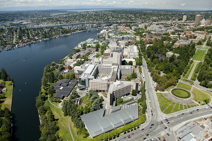UW Medical Center Montlake Hospital aerial.