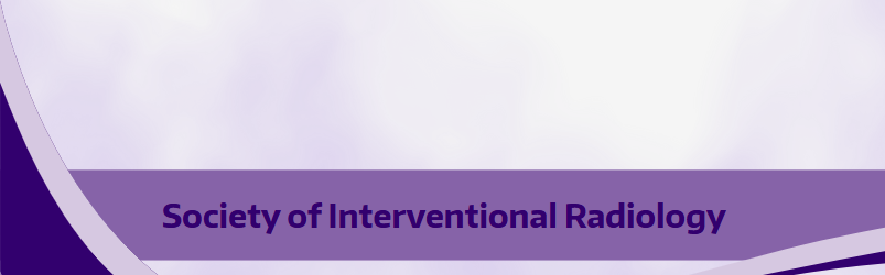 A purple graphic that reads Society of Interventional Radiology.