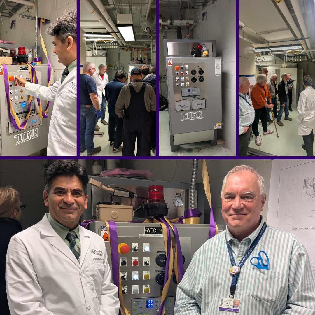 UW Department of Radiology is celebrating the commissioning of a new custom-built water chiller.