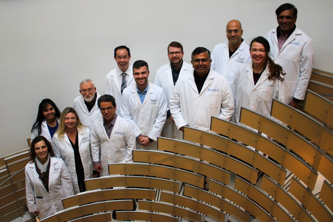 Group photo of Cardiothoracic Imaging Section faculty members (Drs. Santos Lima, Gulhane, Ordovas, Chalian, Godwin, Diaz, Cham, Pipavath, Spearman, Naumova, Abdelmotleb, and Reddy).