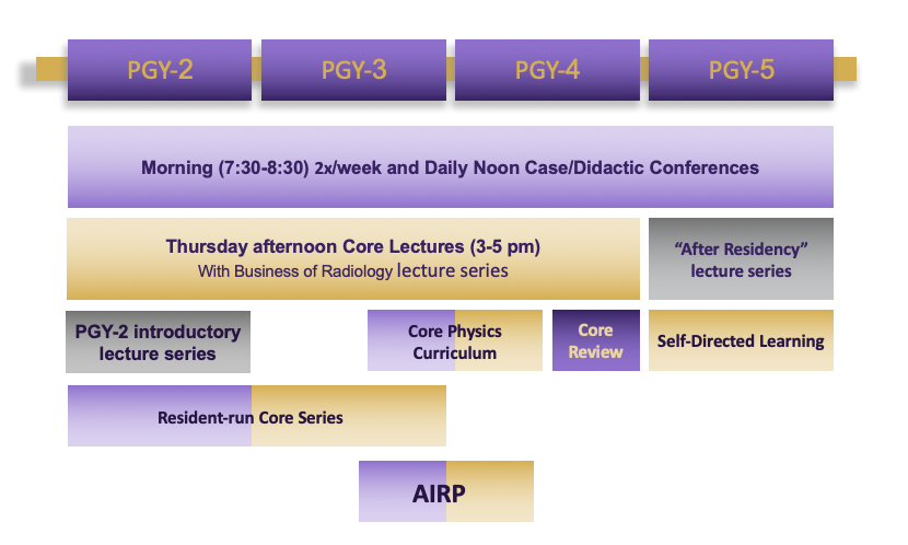 Graphical depiction of our four year curriculum.