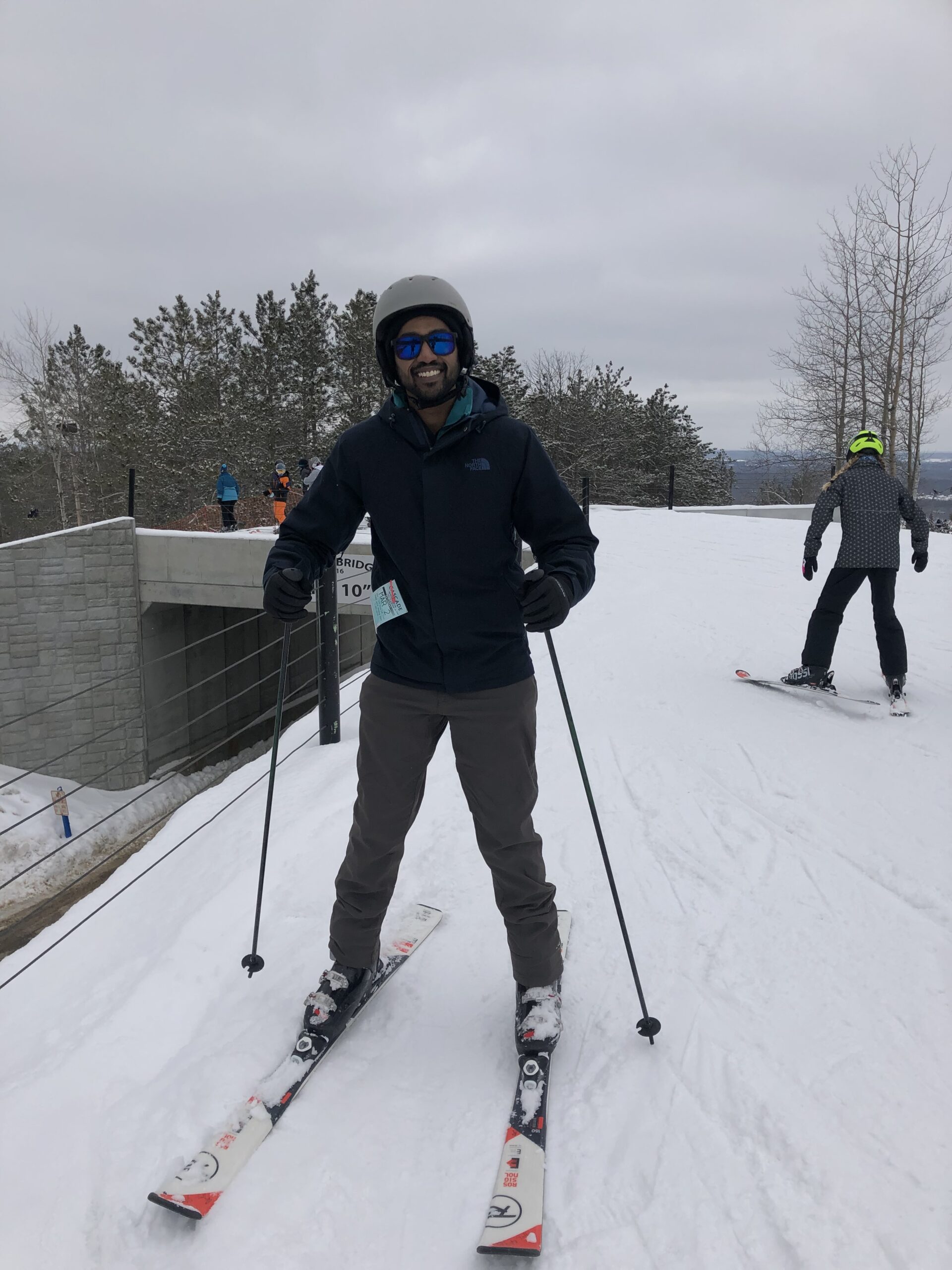 Phani Gaddipati skiing.