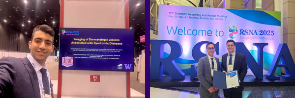 Researchers pose for photos at RSNA 2025.