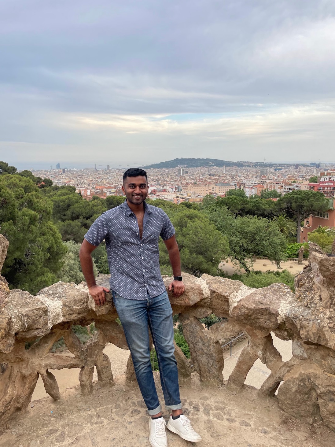 Vimal Gunasekaran at Park Güell in Barcelona, Spain.