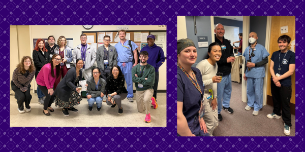 Participants in the Thanks a Latte Montlake and Harborview events pose for a photo at each event.
