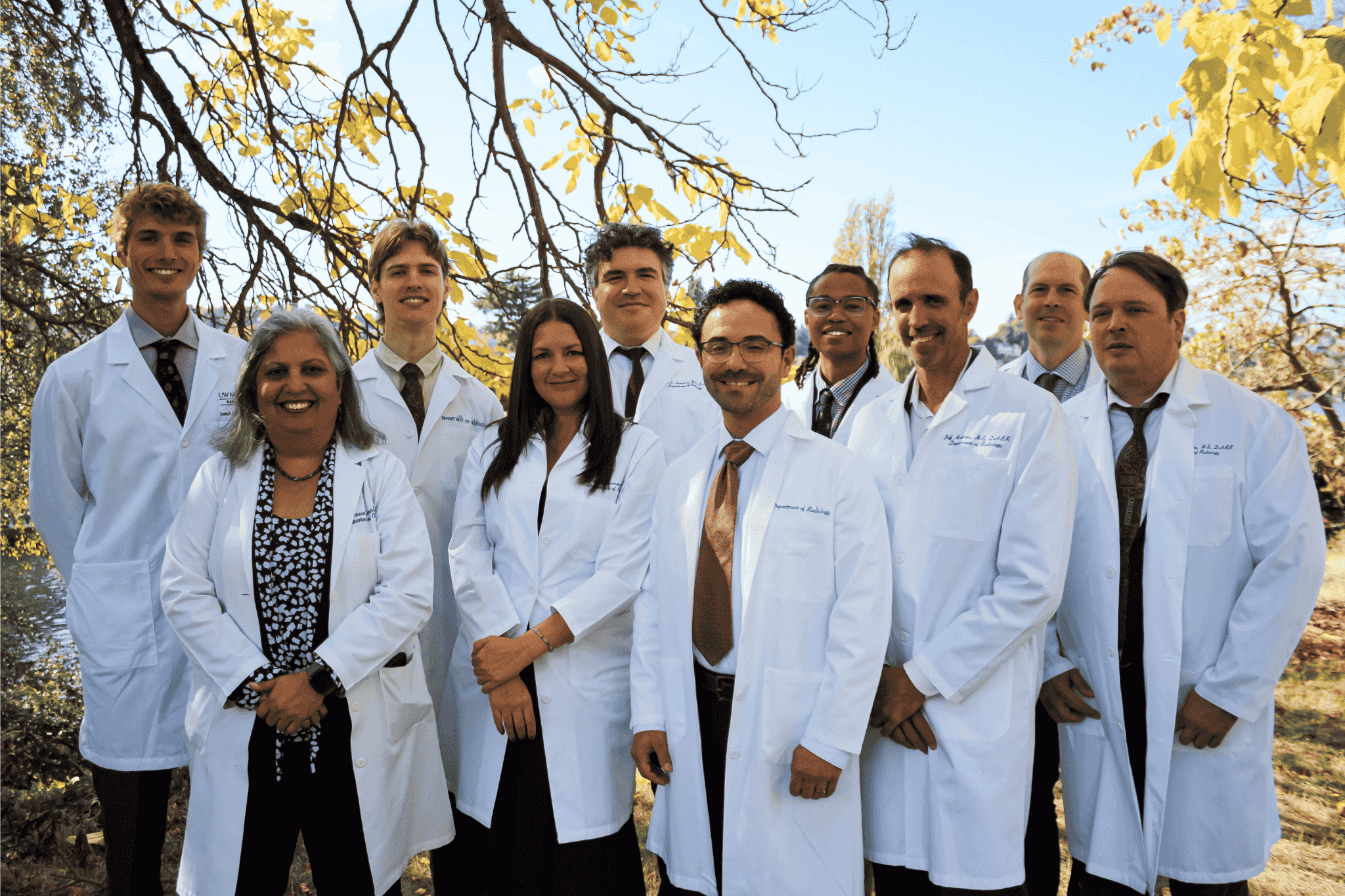 DPS section photo outside with lab coats
