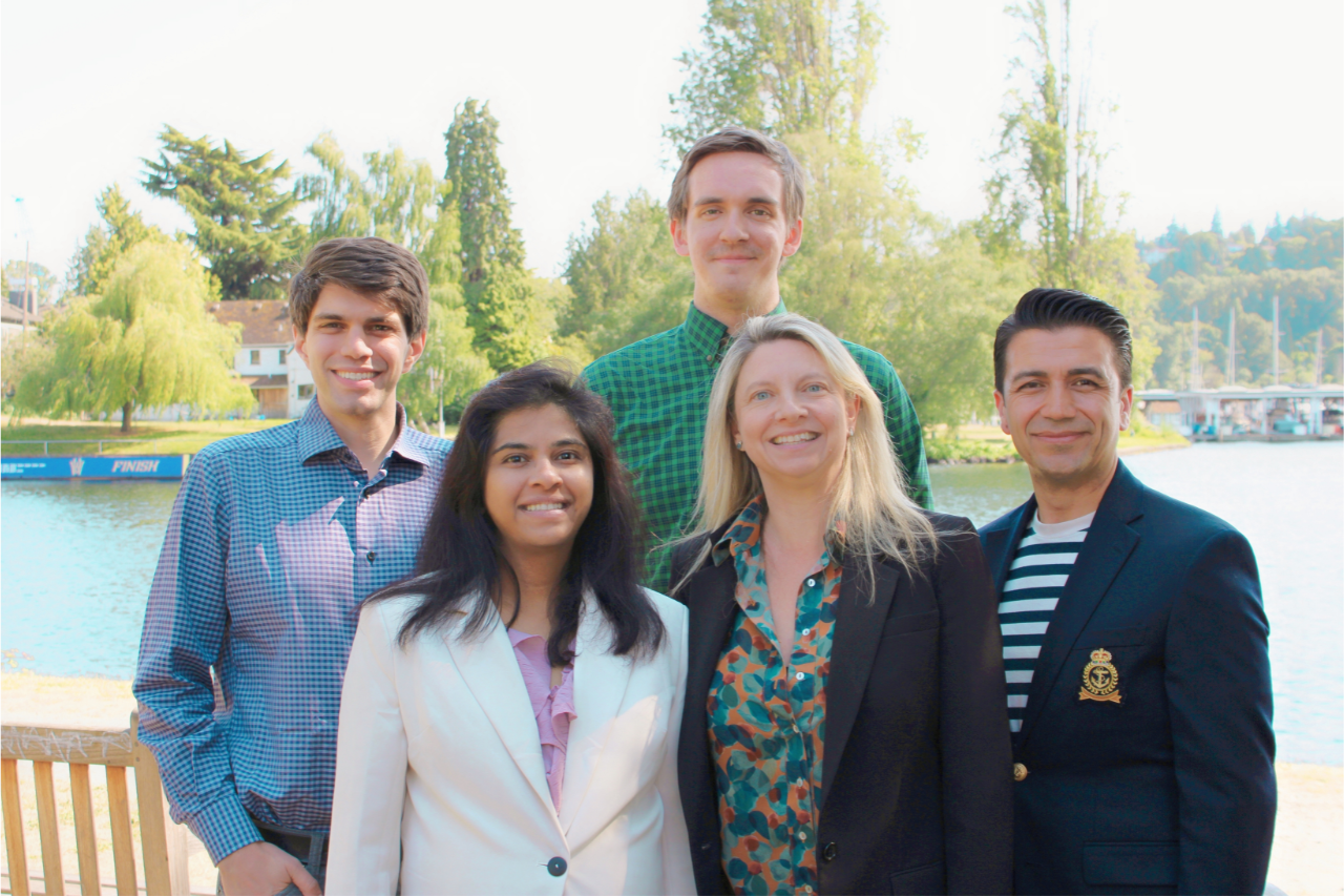 The RSNA grant award recipients pose in front of Portage Bay.